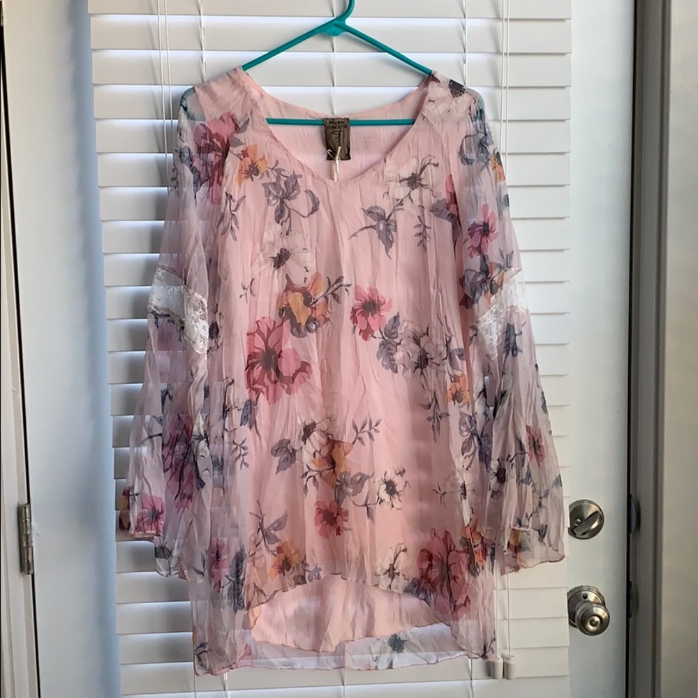 Pink Botanical Summer Top